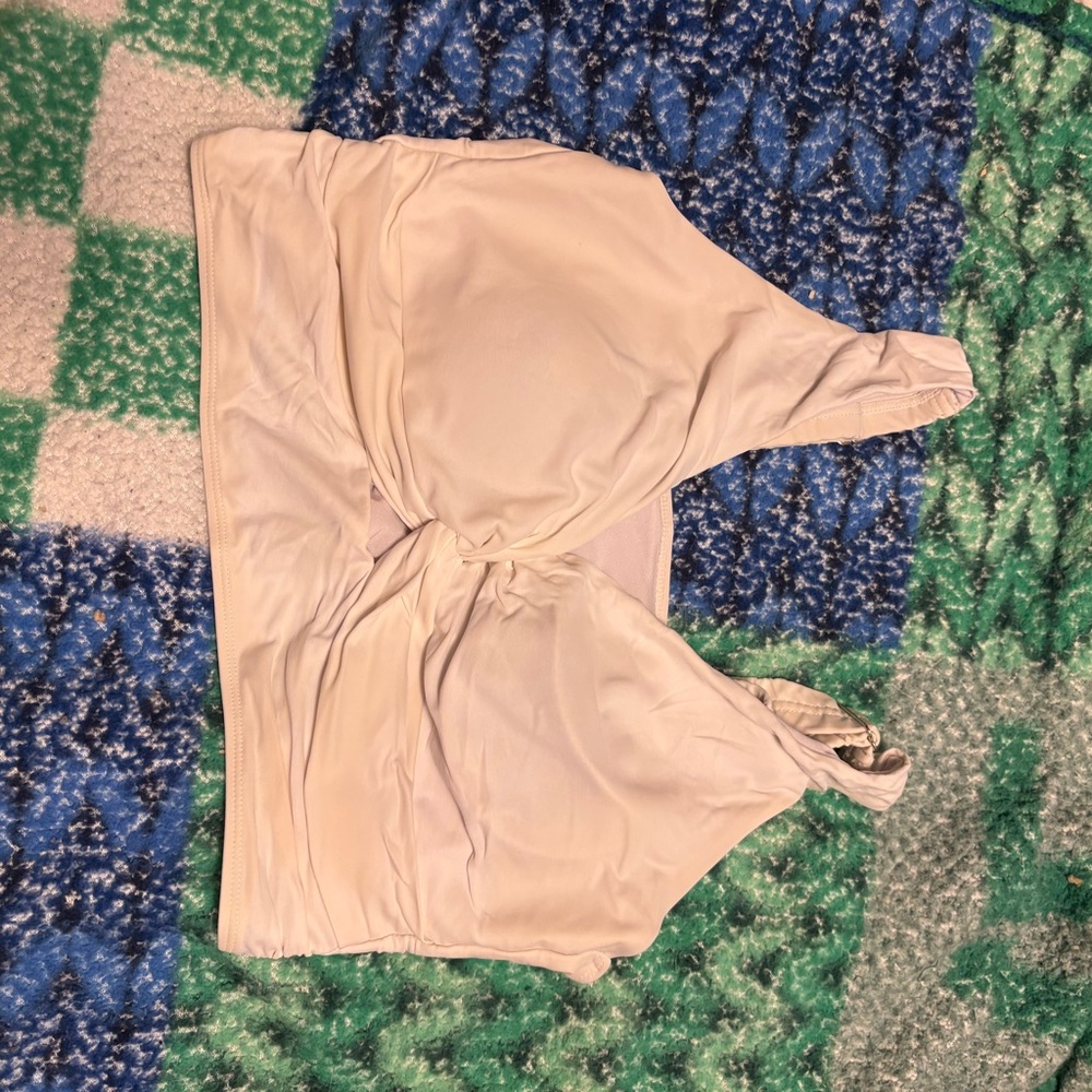 Cream Halter Bikini Top